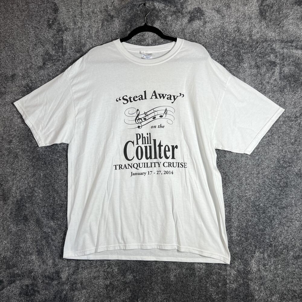Port & Company Shirt Mens XL White Phil Coulter Tranquility Cruise 2014